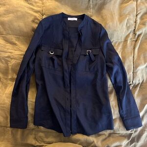 Calvin Klein Sheer Black Button Down Shirt